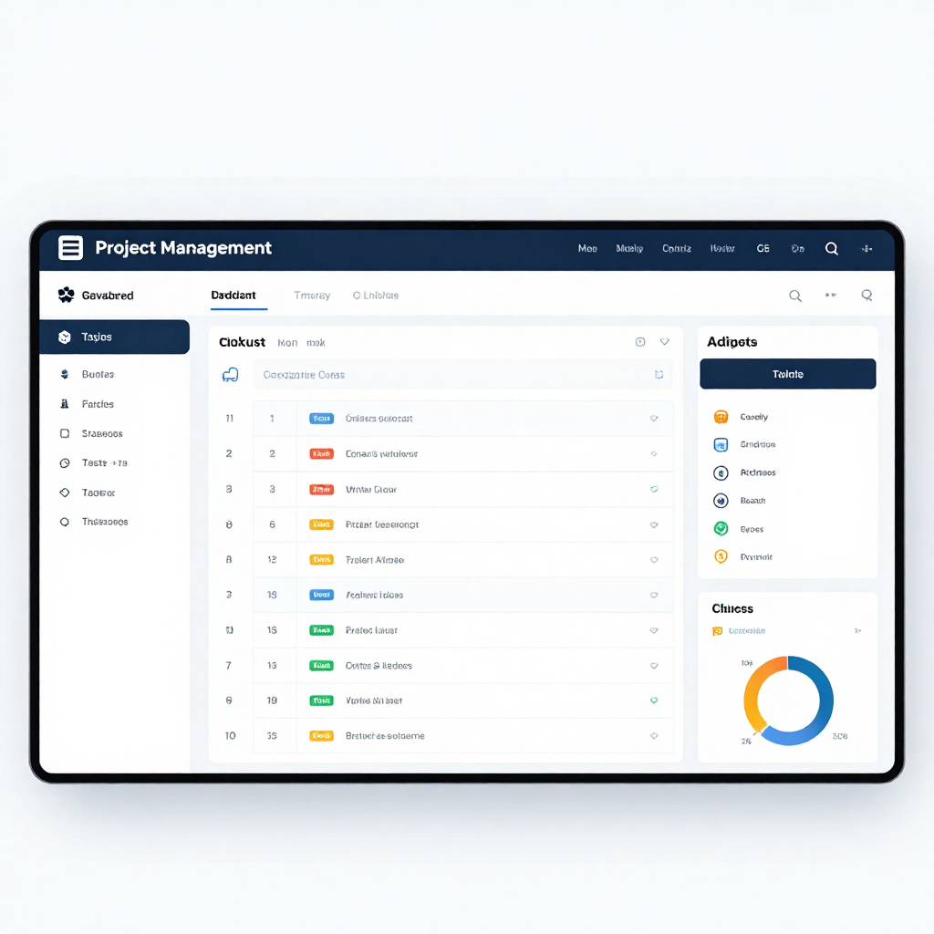 Advanced project management dashboard showing task boards and analytics